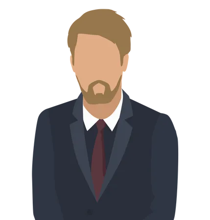 Businessman with brown tie  イラスト
