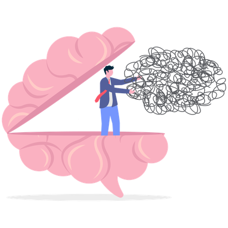 Businessman with business confusion  Illustration