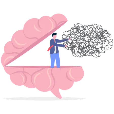 Businessman with business confusion  Illustration