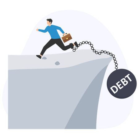 Businessman with Business Debt  Illustration