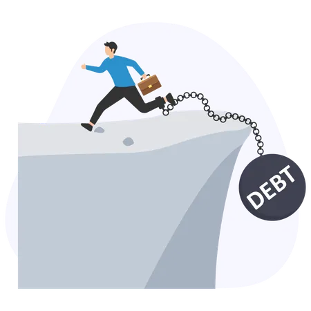 Businessman with Business Debt  Illustration