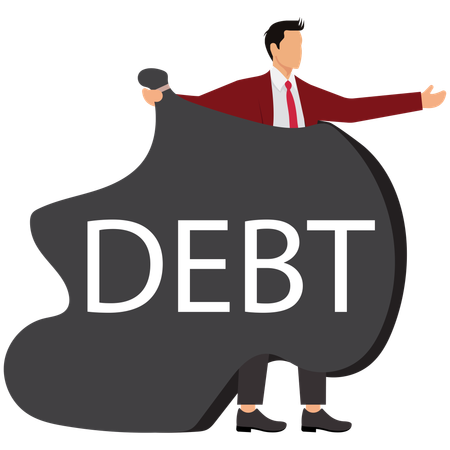 Businessman with business debt  Illustration