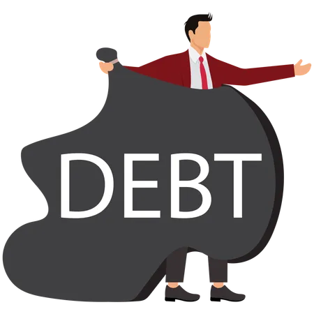 Businessman with business debt  Illustration