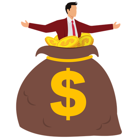 Businessman with business finance  Illustration