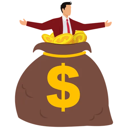 Businessman with business finance  Illustration