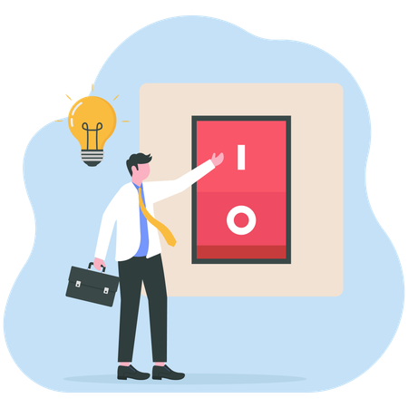 Businessman with business idea  Illustration