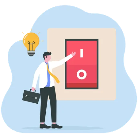 Businessman with business idea  Illustration