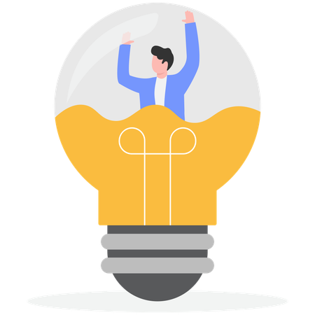 Businessman with business idea  Illustration