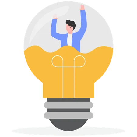 Businessman with business idea  Illustration