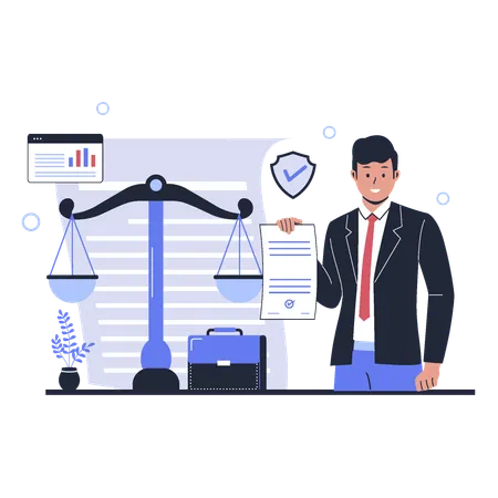 Business Legal Service Concept Vector Flat Illustration Illustration