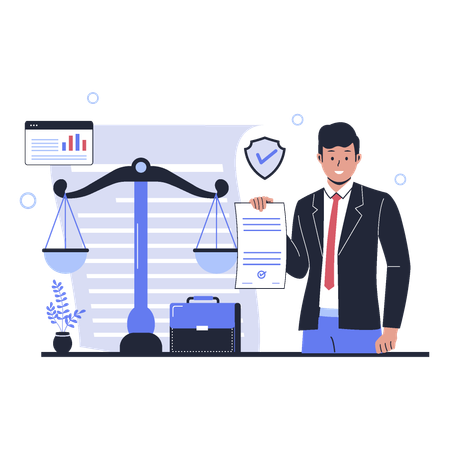 Businessman with Business legal service  Illustration