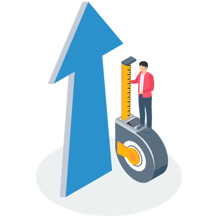 Businessman with Business measurement  Illustration