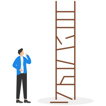 Businessman with business obstacles  Illustration