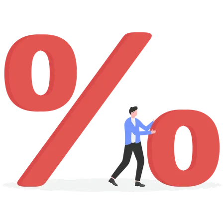 Businessman with business percentage  Illustration