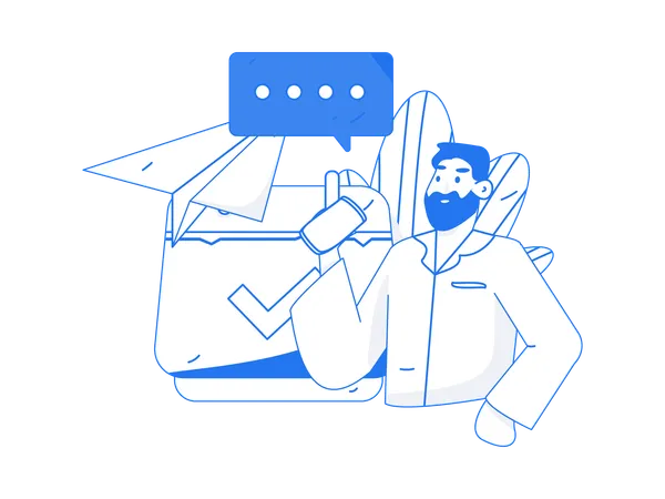 Businessman with Business planning  イラスト