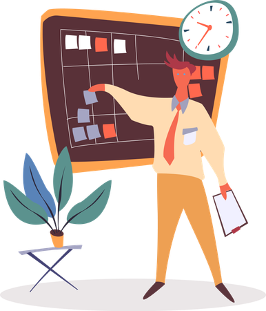 Businessman with business planning  Illustration