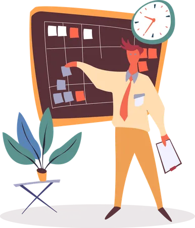 Businessman with business planning  Illustration