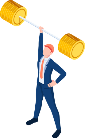 Businessman with Business power Illustration