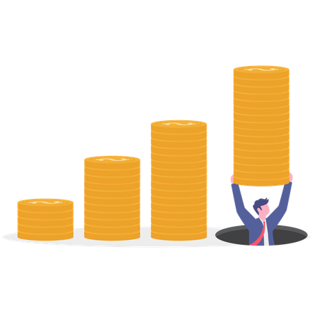 Businessman with business profit  Illustration