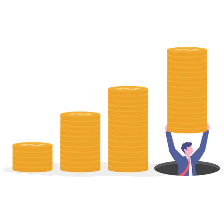Businessman with business profit  Illustration