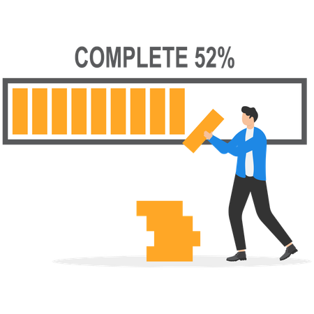 Businessman with Business solutions and difficult problem solving process  Illustration