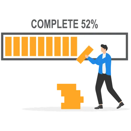 Businessman with Business solutions and difficult problem solving process  Illustration