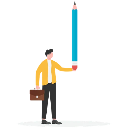 Businessman with Business strategy  Illustration