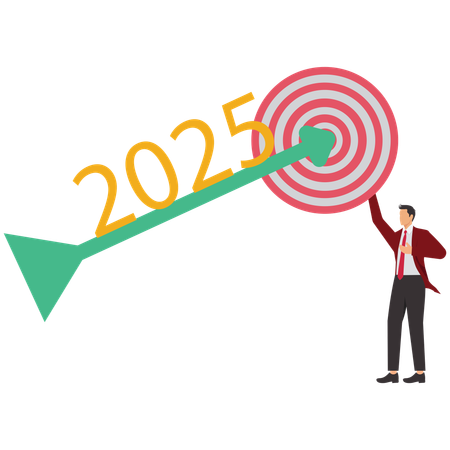 Businessman with business target  Illustration