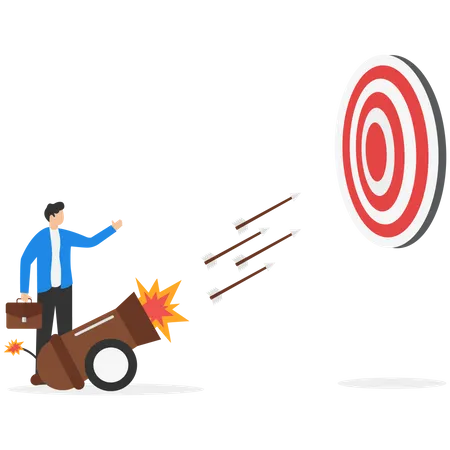 Success Reaching Goal Or Target Victory Or Winner Accuracy And Achievement To Hit Target Bullseye Efficiency Or Perfection Concept Illustration