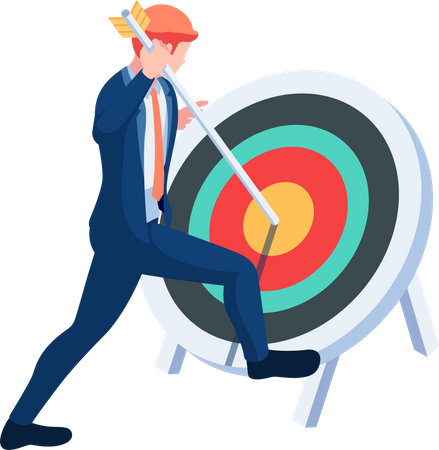 Businessman with business target  Illustration