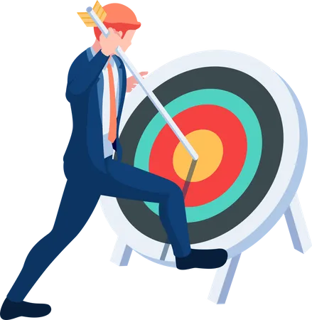 Businessman with business target  Illustration