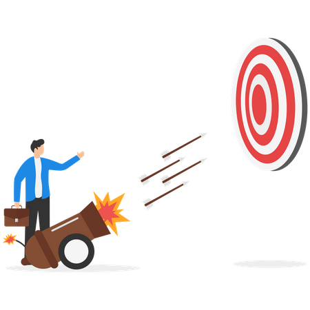 Businessman with business target  Illustration