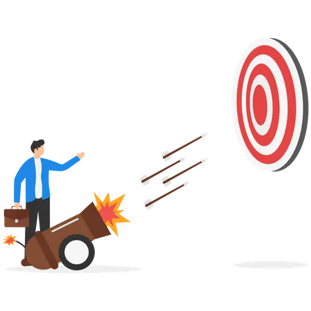 Businessman with business target  Illustration