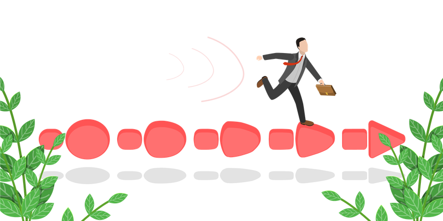 Businessman with Business Transformation  Illustration