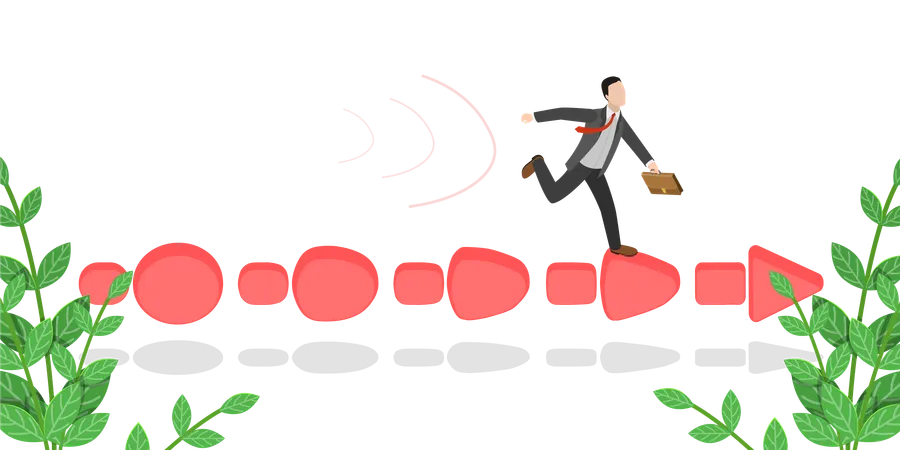 Businessman with Business Transformation  Illustration