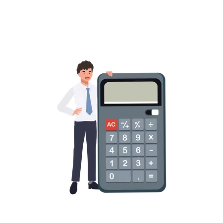 Businessman with calculator Illustration