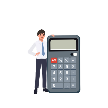 Businessman with calculator  Illustration