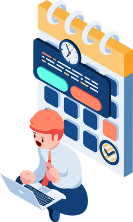 Businessman with Calendar Appointment Schedule  Illustration