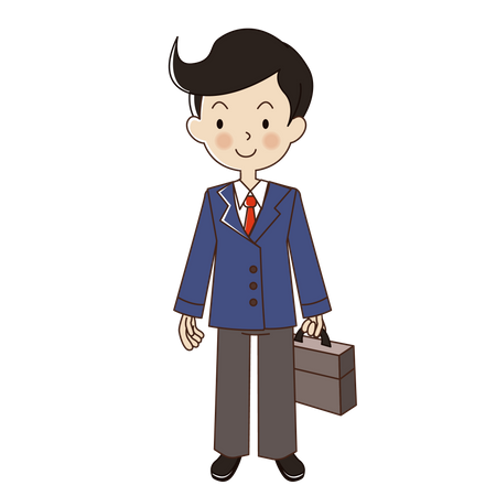 Businessman with case bag  Illustration