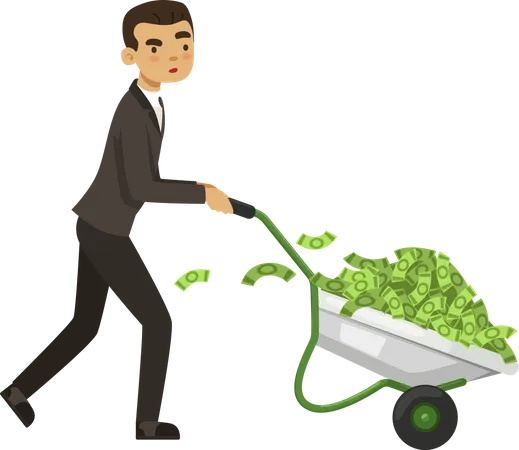 Businessman With Cash  Illustration