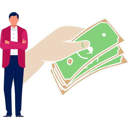 Businessman with cash money  Illustration