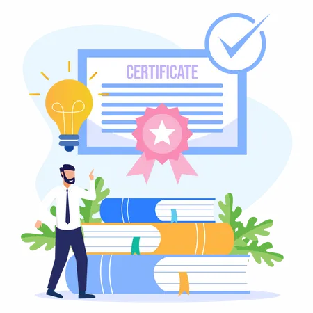 Businessman with certificate Illustration