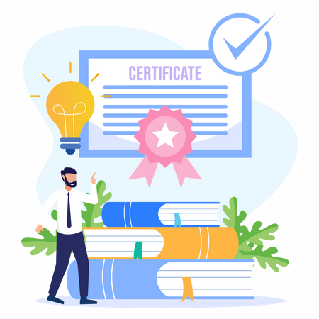 Businessman with certificate  Illustration