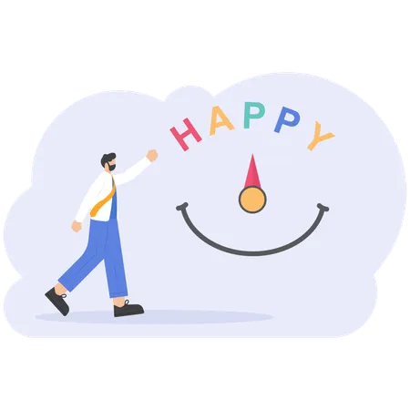 Businessman with checked happiness  Illustration