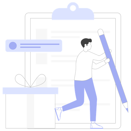 Businessman with checking list  Illustration