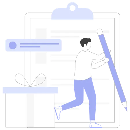 Businessman with checking list  Illustration
