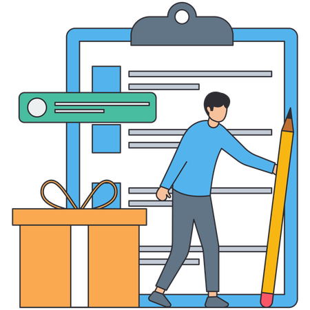 Businessman with checking list  Illustration