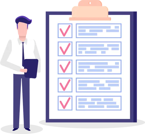 Businessman with checklist  Illustration