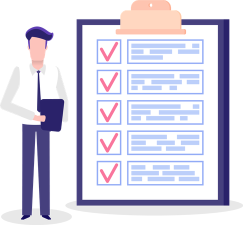 Businessman with checklist  Illustration