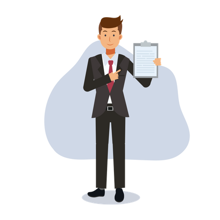 Businessman with clipboards Illustration